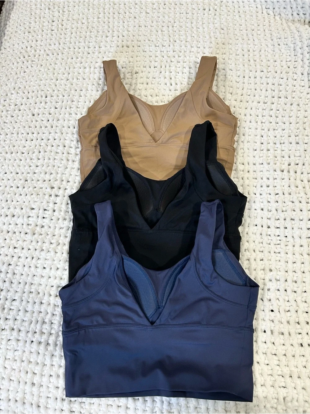Neutral & Navy Seamless Sports Bras - Set of 3 - Picture 3 of 9